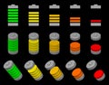 Collection of colorful rechargeable accumulator Lithium battery